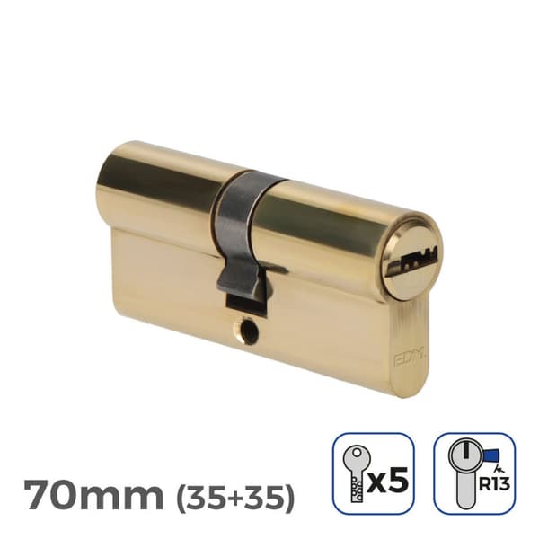 Cylinder EDM 85189 r13 Gyllene Mässing Kort kamlås Europeisk