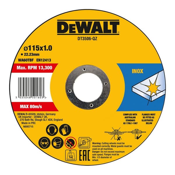 Leikkuulevy Dewalt Fast Cut dt3506-qz 10 osaa 115 x 1 x 22,23 mm