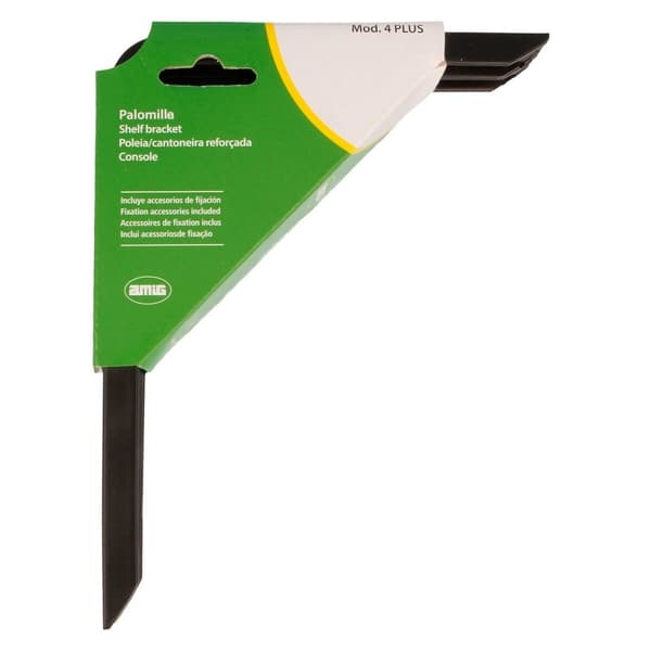 Vägghållare AMIG 4plus-21110 Hyllor Svart Aluminium (25 x 15 cm)