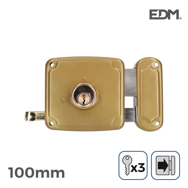 Lås EDM 85262 Stål 100 x 94 mm Att lägga ovanpå