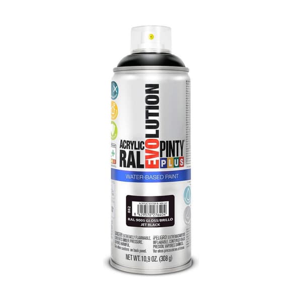 Sprejfärg Pintyplus Evolution RAL 9005 Vattenbaserat Jet Black 400 ml