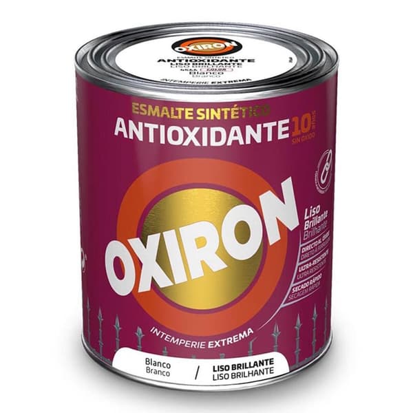 Syntetisk emaljfärg Oxiron 5809077 Metall Glansig Vit 250 ml