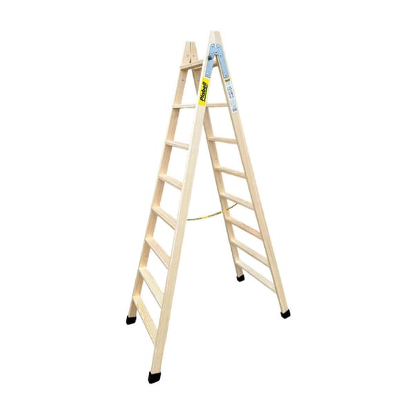 Hoppvikbar trappstege, 8 steg Plabell bld-8 Trä 214 x 31/62 cm
