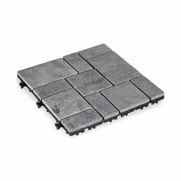 Lukittuva lattialaatta Ibergarden TTS11P-GY Harmaa Kivi Muovinen 30 x 2,8 x 30 cm (6 osaa)