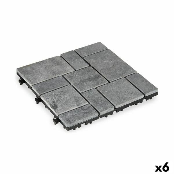 Lukittuva lattialaatta Ibergarden TTS11P-GY Harmaa Kivi Muovinen 30 x 2,8 x 30 cm (6 osaa)