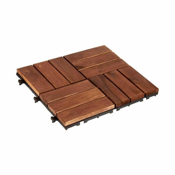 Lukittuva lattialaatta Ibergarden A12P3030TDC-3A Ruskea Polyetyleeni Akaasia 30 x 2,8 x 30 cm (6 osaa)
