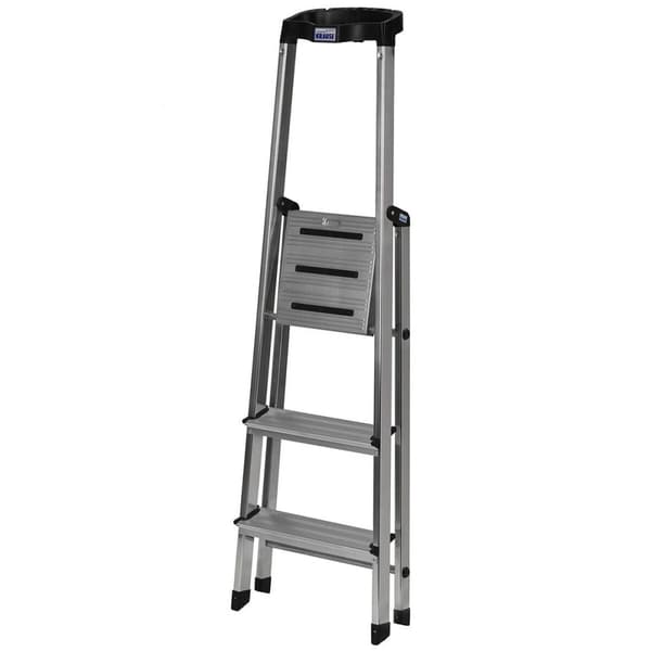 Hoppvikbar trappstege, 3 steg Krause 126313 Silvrig Aluminium