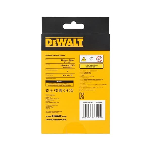 Telemeter Dewalt DWHT77100-XJ 30 m 2 Dele