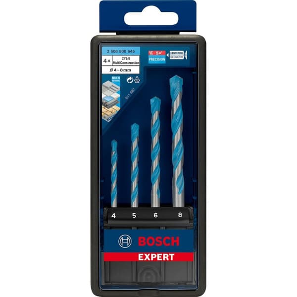 Spolset BOSCH Expert CYL-9 Multiconstruction Ø 4 mm Ø 5 mm Ø 6 mm Ø 8 mm 4 Delar