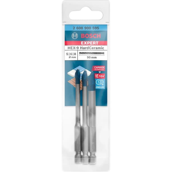 Kelasetti BOSCH Expert Hex-9 Hardceramic 2608900595 Ø 5 mm Ø 6 mm Ø 8 mm 3 Kappaletta