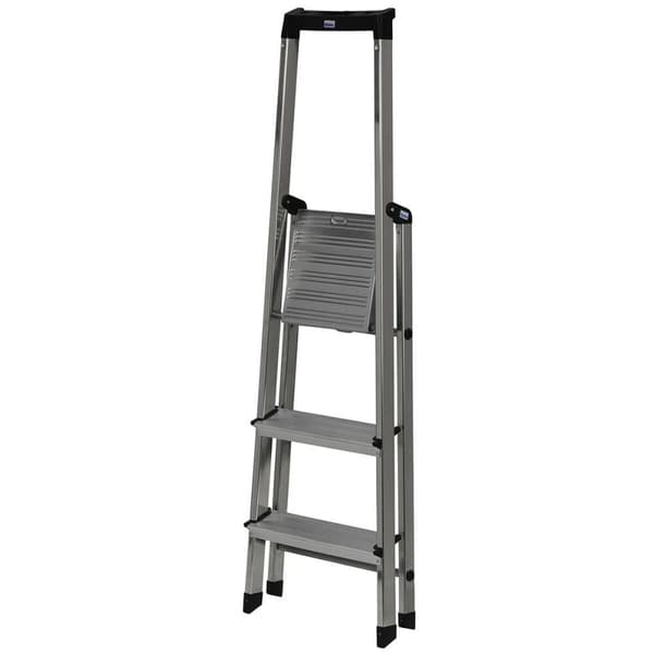 Hoppvikbar trappstege, 3 steg Krause 126214 Silvrig Aluminium