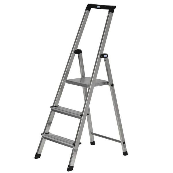 Hoppvikbar trappstege, 3 steg Krause 126214 Silvrig Aluminium