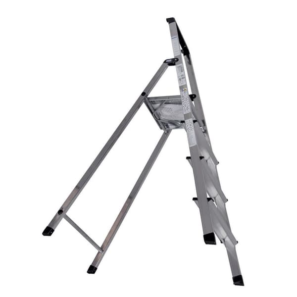Hoppvikbar trappstege, 4 steg Krause 126221 Silvrig Aluminium