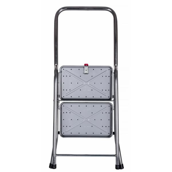 Hoppvikbar trappstege, 2 steg Krause 130860 Grå Silvrig Svart/Blå Aluminium