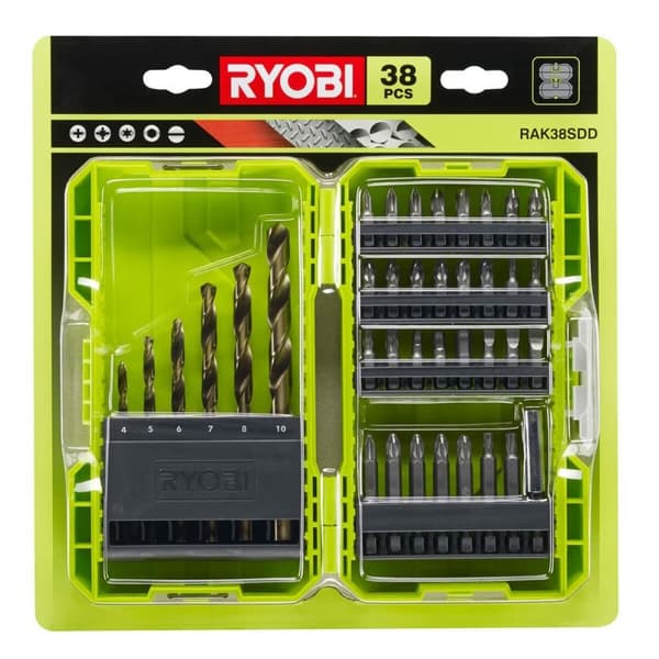 Set med borrkrona och spikar Ryobi 5132003303 38 Delar