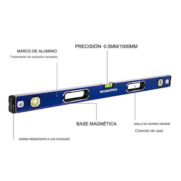 Vattenpass Workpro Aluminium 60 cm Magnetic