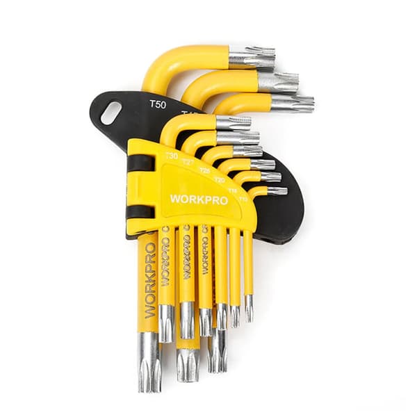 Torx nøglesæt Workpro 9 Dele