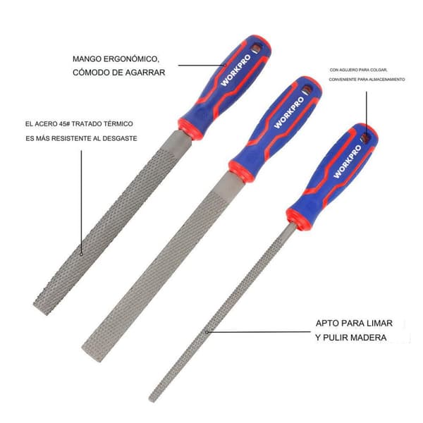 Raspisetti Workpro 20 cm 3 Kappaletta