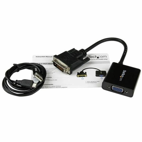 DVI-D till VGA Adapter Startech DVI2VGAE 0,19 m Svart