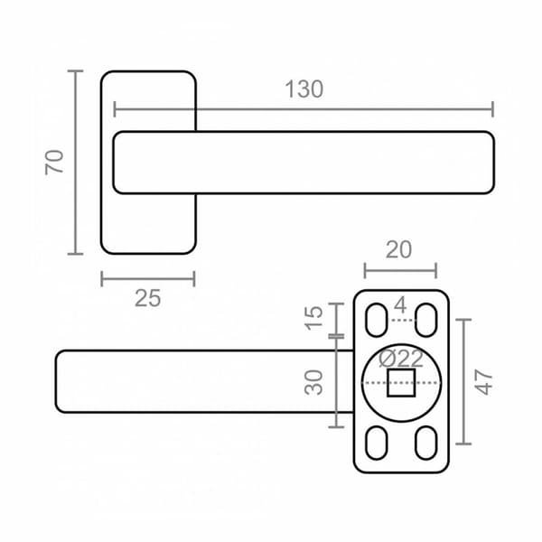 uppsättning handtag EDM 85452 6800 Aluminium 7 x 2,5 x 13 cm