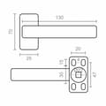 Miniatyrbild 3 av 3: uppsättning handtag EDM 85452 6800 Aluminium 7 x 2,5 x 13 cm