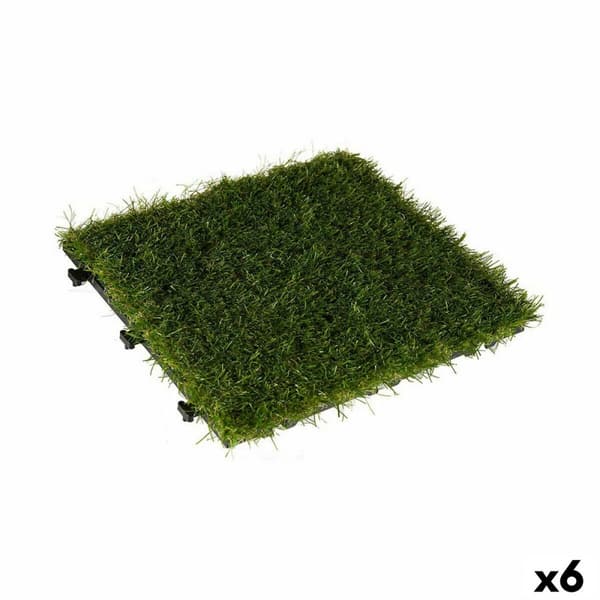 Interlocking golvplattor Ibergarden G004 Grön Plast 30 x 3,5 x 30 cm Gräs (6 antal)