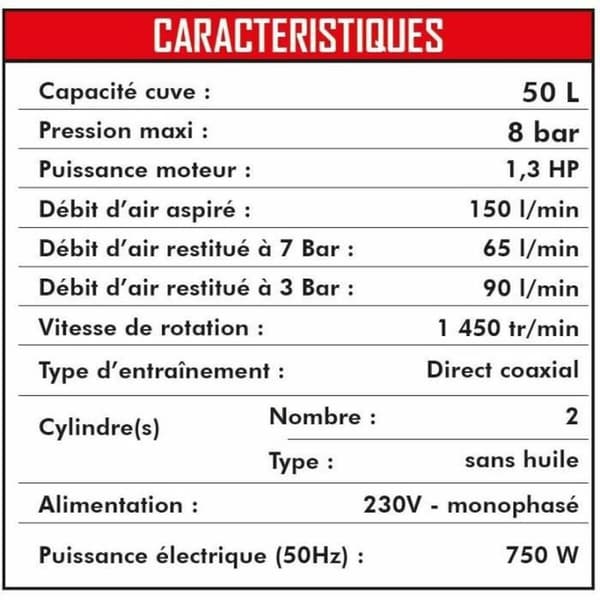 Luftkompressor MECAFER 425523 Horisontell Tyst 8 bar 24 L