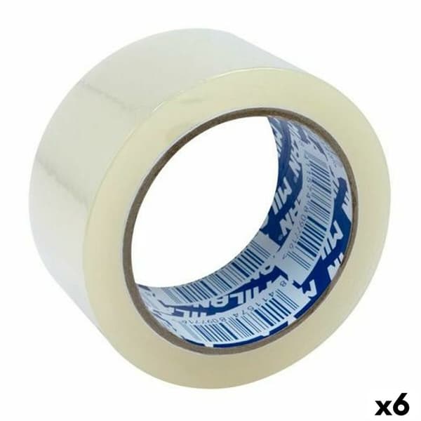 Självhäftande band Milan Transparent Förpackning 66 m 5 cm (6 antal)