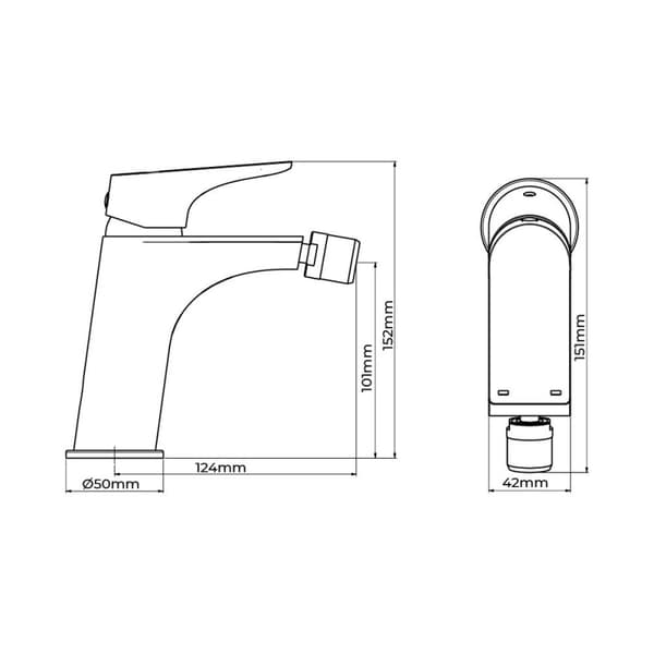 Hane med blandingsbatteri EDM 01131 Cascais Rustfrit stål Kobber Zink Bidet