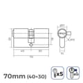 Miniatyrbillede 3 af 3: Cylinder EDM 85188 Gylden Kobber 150 ml