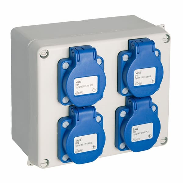 Socket box Solera 817-42p Vandtæt 16,5 x 13,5 x 7 cm 250 V 16 A IP54