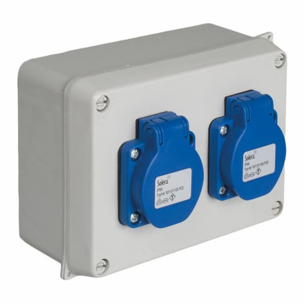 Socket box Solera 816-5 Vandtæt 15,3 x 10 x 6,5 cm 250 V 16 A IP54
