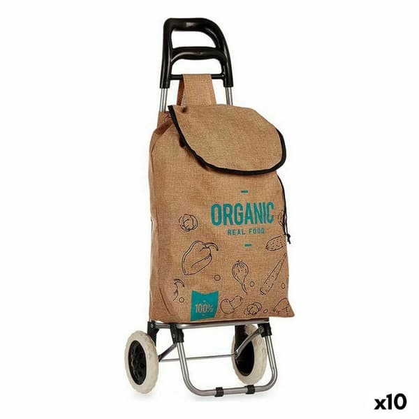 Indkøbsvogn Kinvara Organic Brun 3,3 L 36 x 95 x 35 cm (10 enheder)