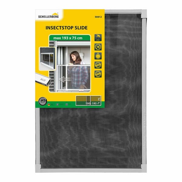 Myggnät Schellenberg Aluminium Vit Utdragbar Med ram Glasfiber 75 x 100 cm