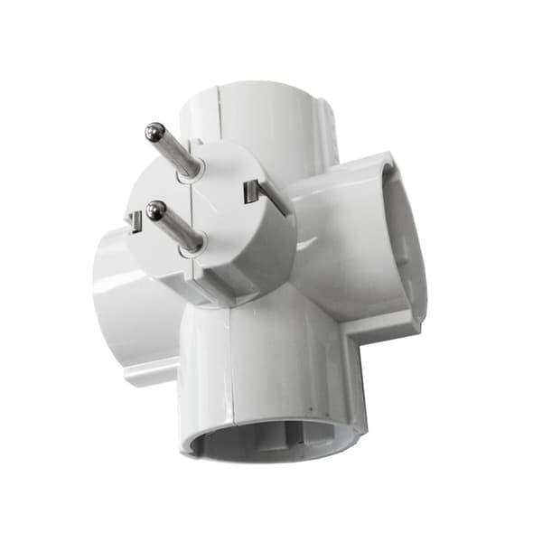 Stikadpater EDM 40066 Termoplastisk 2400 W 230 V 16 A 250 V Firdobbelt