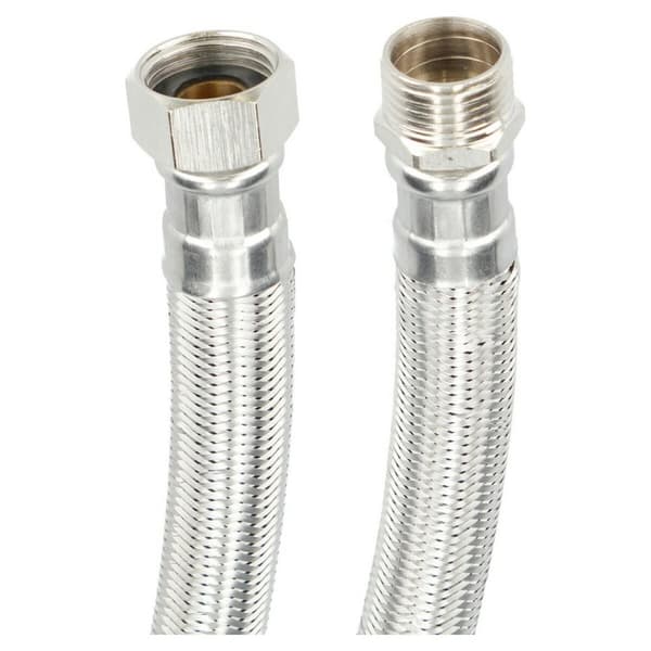 Slange Fontastock Rustfritt stål AISI 304 EPDM Støpsel 1/2" - Stikkontakt 1/2" 30 cm