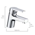 Miniatyrbilde 2 av 3: Blander EDM 01141 Altea Rustfritt stål Messing Sink 14,5 x 12 cm