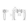 Miniatyrbilde 3 av 3: Håndtakssett EDM 85442 232 Aluminium Ø 38 mm