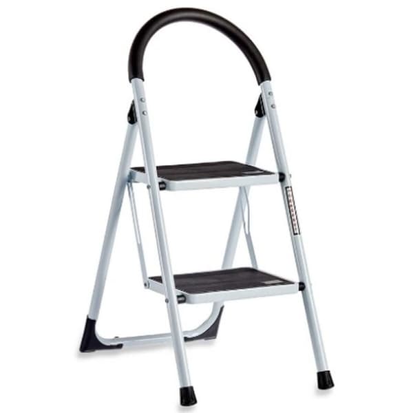 Sammenleggbar stige Kipit KX1402-GREY429 Hvit Svart Grå Metall 38 x 50 x 84 cm (6 enheter)