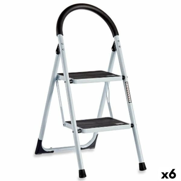 Sammenleggbar stige Kipit KX1402-GREY429 Hvit Svart Grå Metall 38 x 50 x 84 cm (6 enheter)