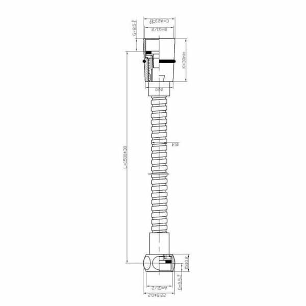 Dusjslange Rousseau 4229511 Rustfritt stål 150 cm