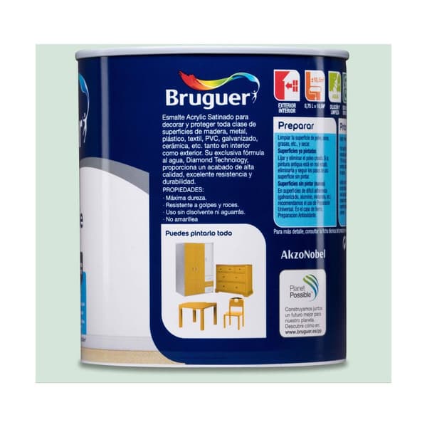 Lakka Bruguer 5298031 Viimeistelylakka 750 ml Mint Satiiniviimeistely