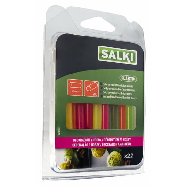 Kuumaliimapuikot Salki 430106 Monivärinen Sisustus Fluori Ø 8 x 95 mm 105 g (22 osaa)