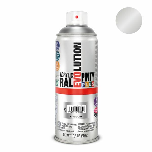 Spraymaali Pintyplus Evolution P150 400 ml Hopeinen