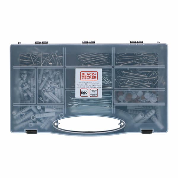 Ruuvien, tulppien ja naulojen setti Black & Decker 560 Kappaletta