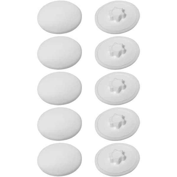 Skruvlock - Plast - Torx T20 - 12mm - Paket om 10 - Vit