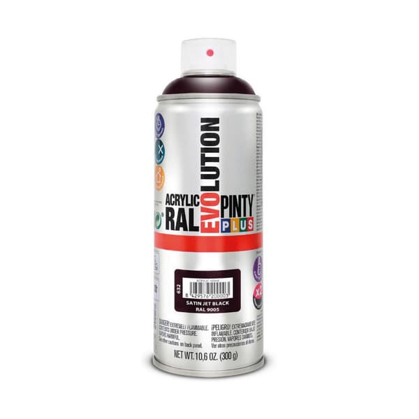 Spraymaali Pintyplus Evolution RAL 9005 400 ml Satiiniviimeistely Jet Black