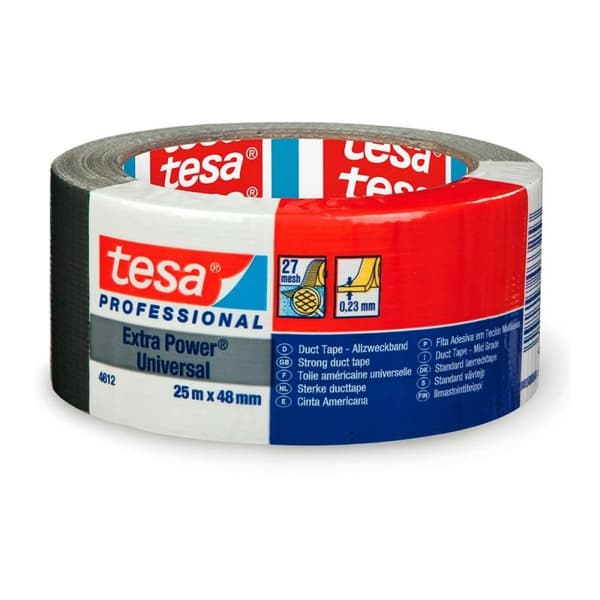 Silvertejp TESA Extra Power 4612 Universal Svart (25 m x 48 mm)