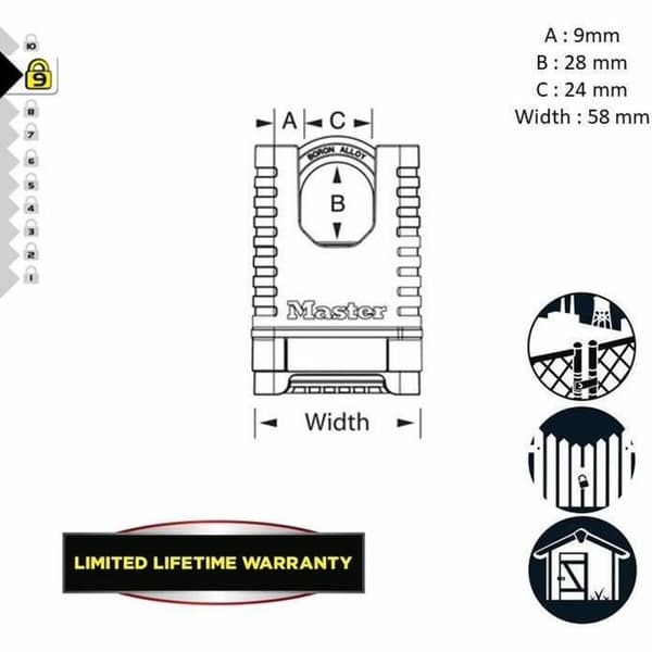 Hänglås med kod Master Lock M1177EURD Mässing