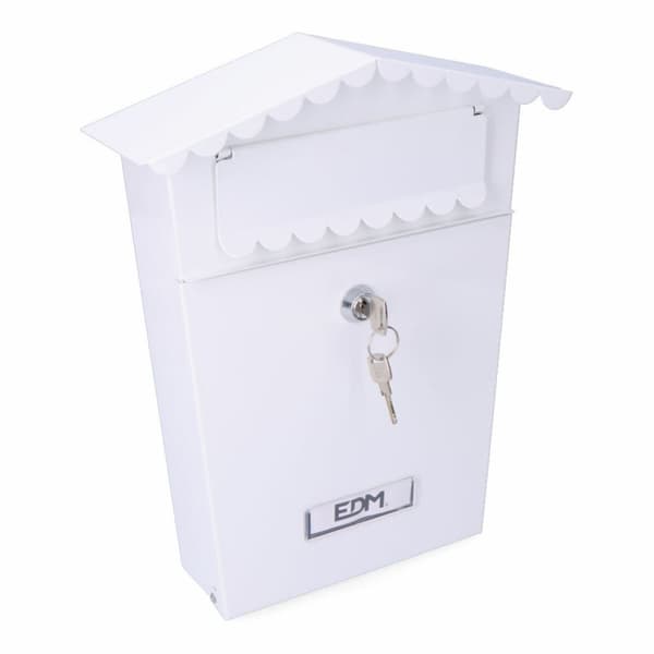 Brevlåda EDM 85802 House Vit Stål 21 x 6 x 30 cm